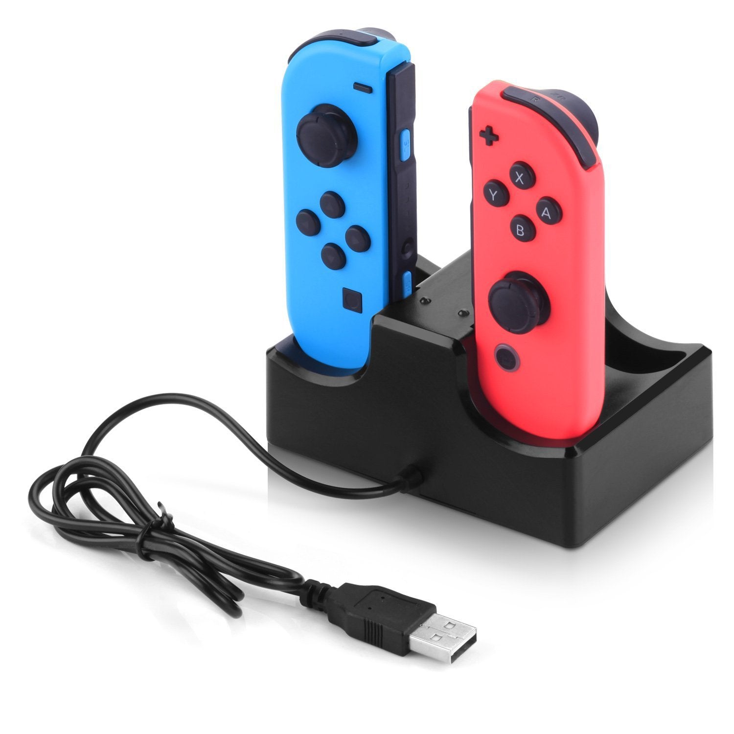 4-in-1 Charging Dock Cradle Stand Charging Station with 2 USB Ports for Nintendo Switch Joystick or Smartphones 4-in-1 Charging Dock Cradle Stand Charging Station with 2 USB Ports for Nintendo Switch Joystick or Smartphones
